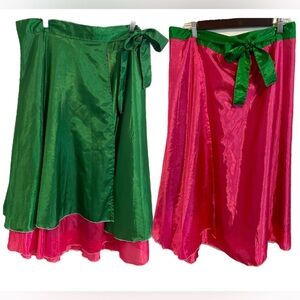 EUC Reversible & Convertible Midi Wrap Skirt Sarong Sari Halter Dress Gypsy Boho